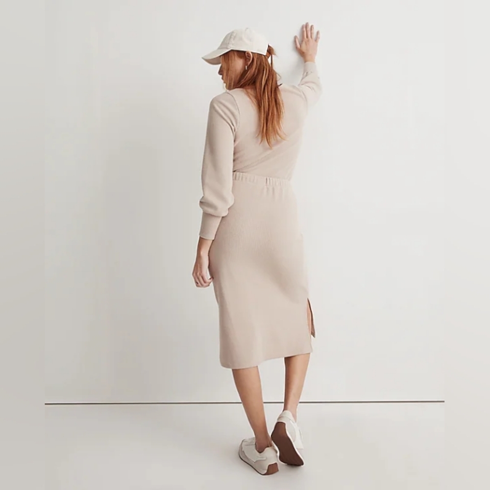 Madewell Ribbed Drawstring Midi Skirt - Picture 3 of 5